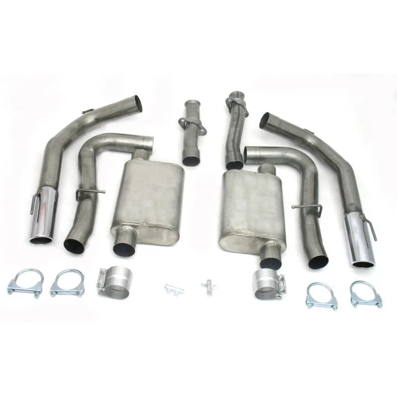 JBA 99-04 Ford Mustang Cobra IRS 4.6L 4V 409SS Dual Rear Exit Cat-Back Exhaust - Side View