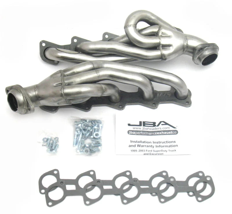 JBA 99-04 Ford Truck 6.8L 2V V10 w/o EGR 1-1/2in Primary Raw 409SS Cat4Ward Header - Side View