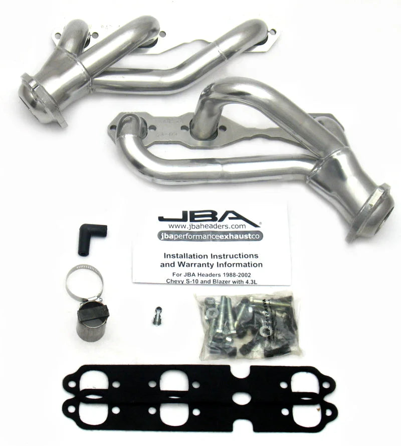 JBA GM S-Truck 4.3L V6 2WD 1-1/2in Primary Silver Ctd Cat4Ward Header - Side View