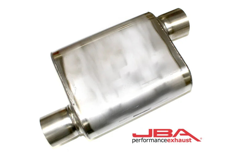 JBA Universal Chambered Style 304SS Muffler 11x9.75x4 3in Inlet Diameter Offset/Offset - Main Product View