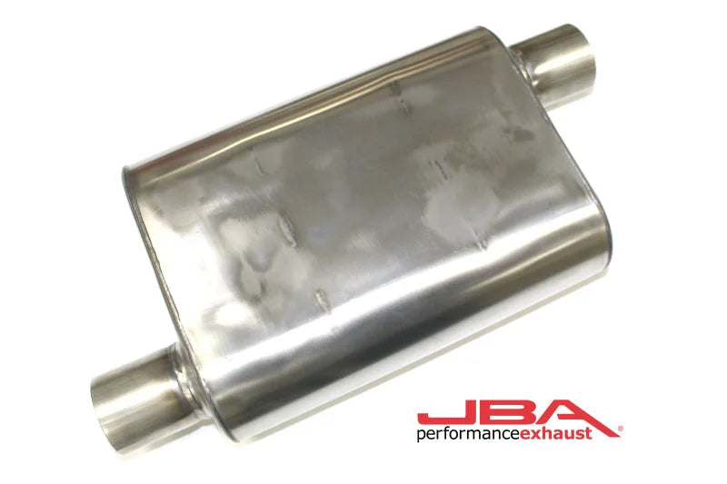 JBA Universal Chambered Style 304SS Muffler 13x9.75x4 2.5in Inlet Diameter Offset/Offset - Main Product View