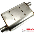 Load image into Gallery viewer, JBA Universal Chambered Style 304SS Muffler 13x9.75x4 2in Inlet Diameter Offset/Offset