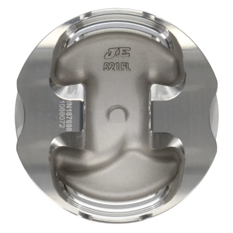 JE Pistons 350 SBC STD FLAT TOP Set of 8 Pistons - Side View