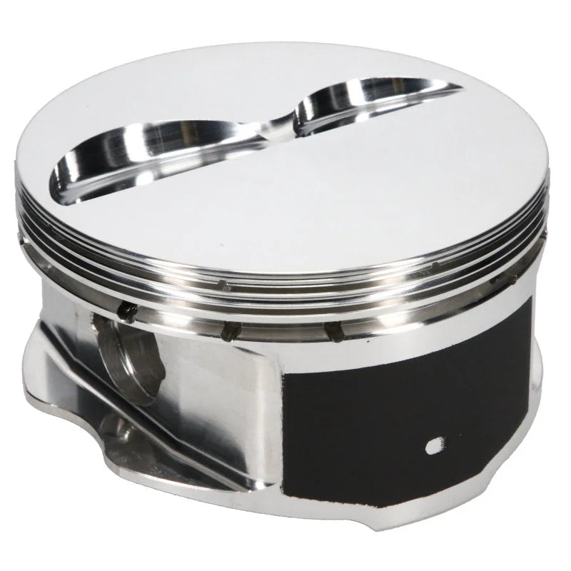 JE Pistons 350 SBC STD FLAT TOP Set of 8 Pistons - Back View