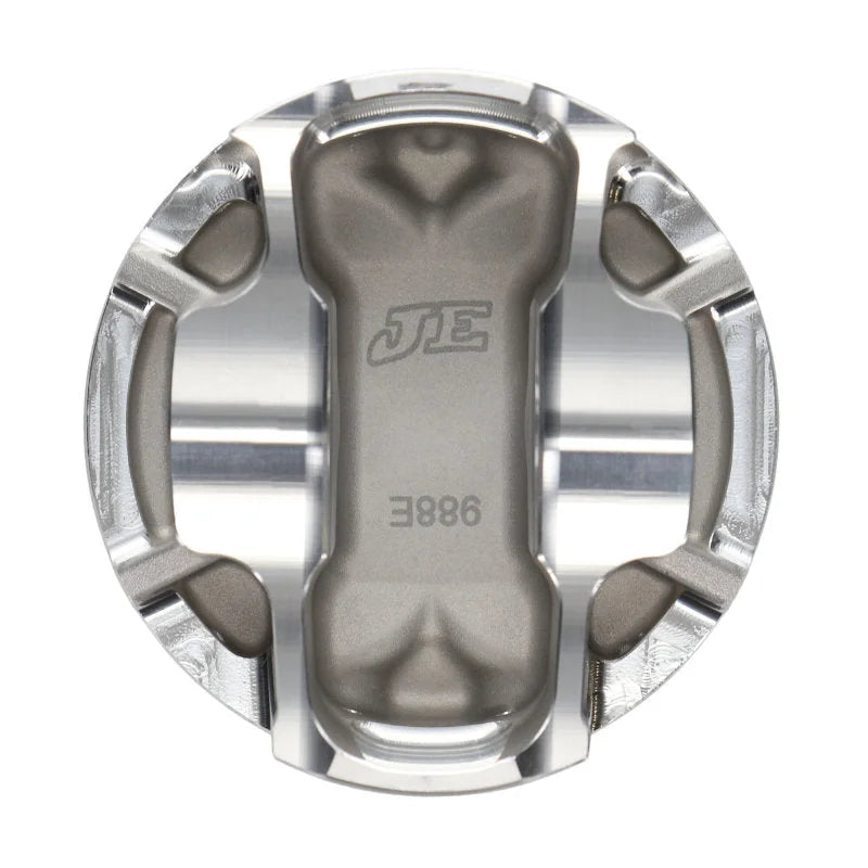 JE Pistons Ford 2.3L EcoBoost 88mm Bore -7.6cc Dish Piston Kit (Set of 4 Pistons) - Installation View