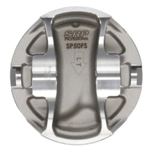Load image into Gallery viewer, JE Pistons GM LS2 (Gen 3/4) 1.340 CD 4in Bore -5cc Flat Top- Set of 8 - Back View