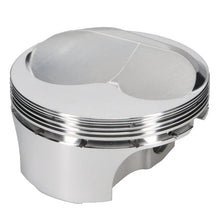 Load image into Gallery viewer, JE Pistons SBC 400 FSR DOME Set of 8 Pistons - Installation View