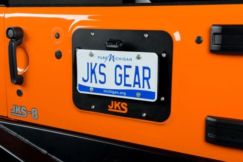 JKS Manufacturing 07-16 Jeep Wrangler JK License Plate Relocation Kit - Main Product View