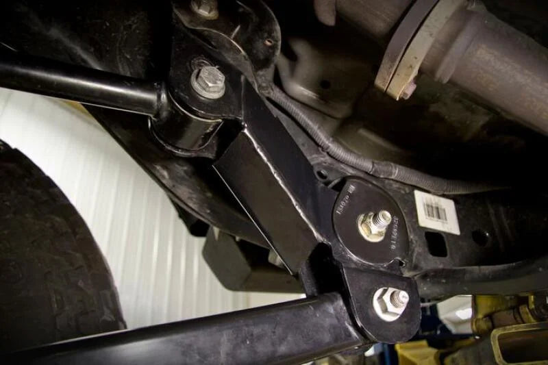 JKS Manufacturing 18-21 Jeep Wrangler JL Control Arm Correction Brackets 2-4.5in Lift - Detail View