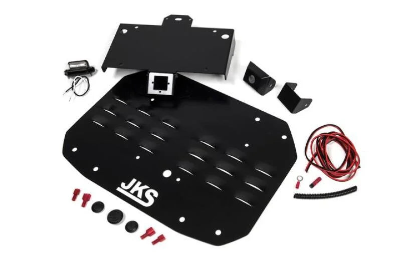 JKS Manufacturing Jeep Wrangler JL Tailgate Vent Cover w/ License Plate Relocation - Installation View