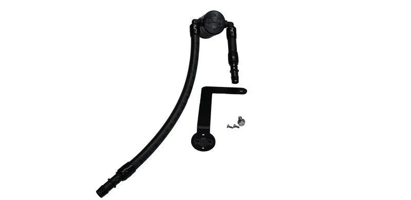 J&L 03-04 Mercury Marauder Passenger Side Oil Separator 3.0 - Black Anodized - Side View