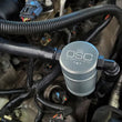 Load image into Gallery viewer, J&amp;L 05-10 Ford Mustang GT Driver Side Oil Separator 3.0 V2 - Clear Anodized - Side View