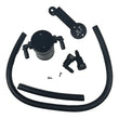 Load image into Gallery viewer, J&amp;L 05-10 Ford Mustang GT/Bullitt/Saleen Passenger Side Oil Separator 3.0 - Black Anodized - Side View
