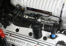 Load image into Gallery viewer, J&amp;L 07-14 Ford Mustang GT500 Passenger Side Oil Separator 3.0 - Black Anodized - Side View