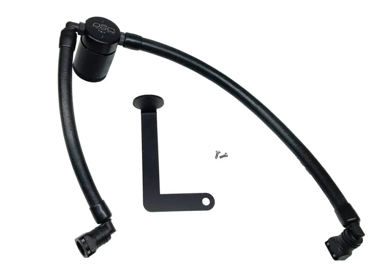 J&L 10-19 Ford Flex EcoBoost V6 Passenger Side Oil Separator 3.0 - Black Anodized - Main Product View