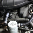 Load image into Gallery viewer, J&amp;L 11-17 Ford Mustang V6 Passenger Side Oil Separator 3.0 - Clear Anodized - Side View
