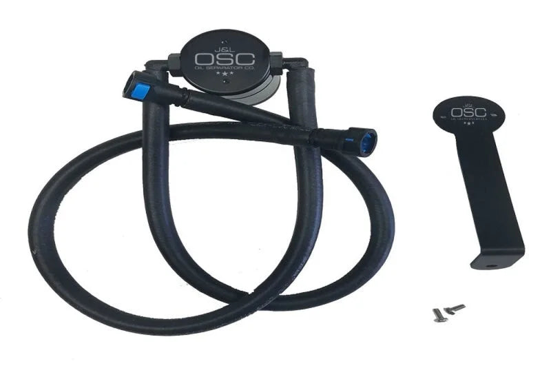 J&L 12-15 Chevrolet Camaro ZL1 6.2L Passenger Side Oil Separator 3.0 - Black Anodized - Main Product View