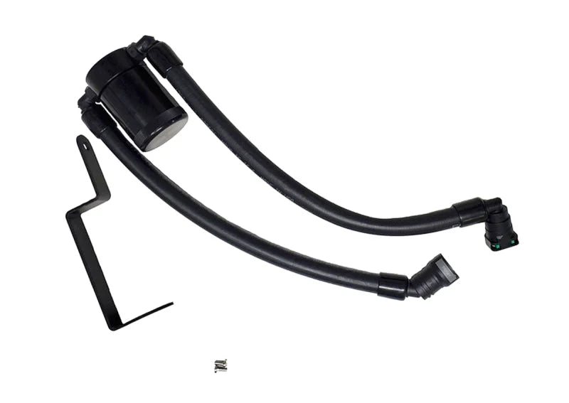 J&L 13-19 Ford Explorer Sport EcoBoost V6 Passenger Side Oil Separator 3.0 - Black Anodized - Main Product View