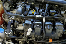 Load image into Gallery viewer, J&amp;L 13-19 Ford Fusion 2.0L EcoBoost Passenger Side Oil Separator 3.0 - Clear Anodized - Side View