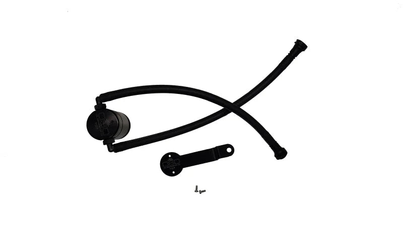 J&L 14-18 Chevy Silverado 1500 / 14-18 GMC Sierra 1500 4.3L V6 Oil Separator - Black Anodized - Main Product View