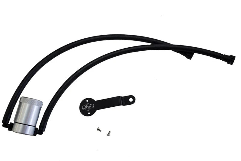 J&L 14-18 Chevy/GM Truck/SUV 5.3L V8 Driver Side Oil Separator 3.0 - Clear Anodized - Main Product View