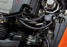 Load image into Gallery viewer, J&amp;L 14-19 Chevrolet Corvette LT1 6.2L Driver Side Oil Separator 3.0 - Black Anodized - Side View