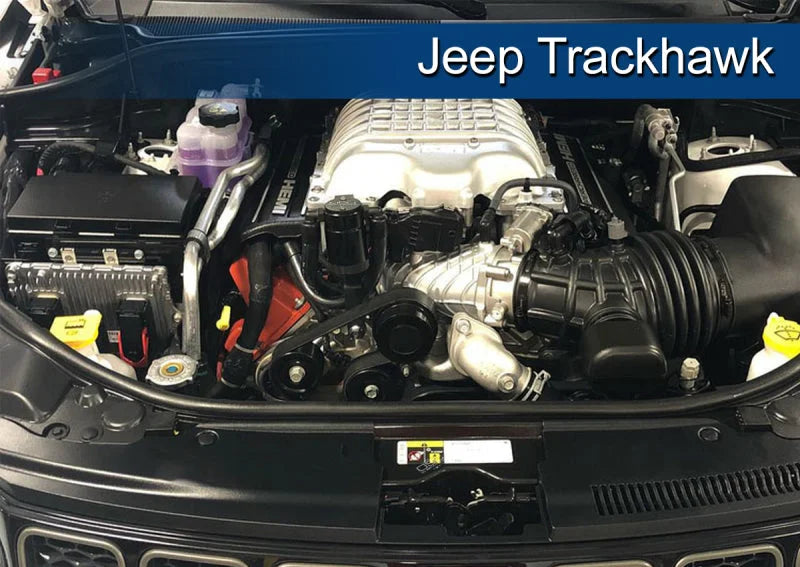 J&L 15-25 Dodge Hellcat/Demon 6.2L Hemi Passenger Side Oil Separator 3.0 - Black Anodized - Side View