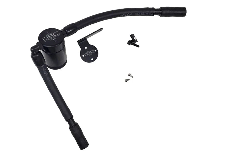 J&L 16-19 Ford Escape 1.5L EcoBoost Passenger Side Oil Separator 3.0 - Black Anodized - Main Product View