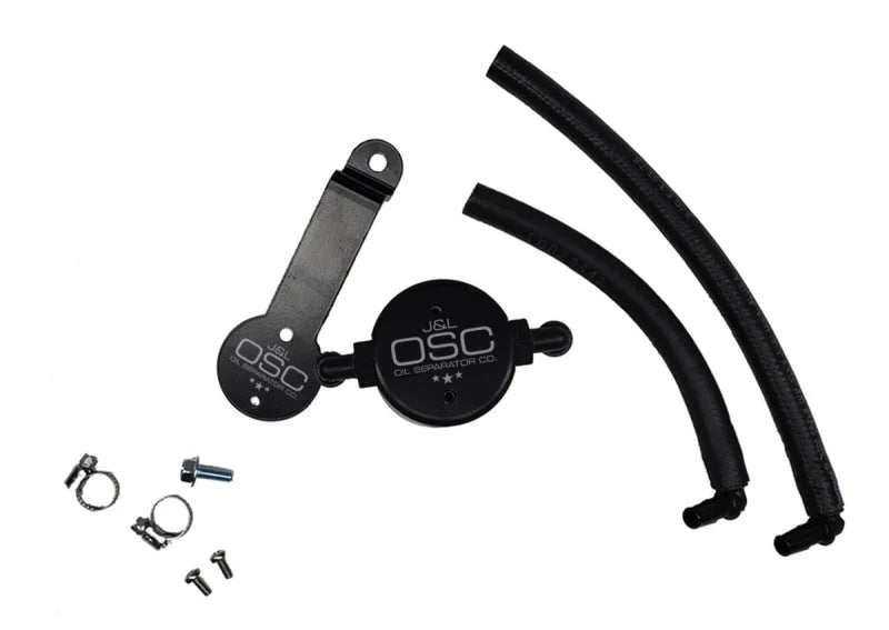 J&L 16-23 Toyota Tacoma 3.5L Driver Side Oil Separator 3.0 - Black Anodized - Main Product View