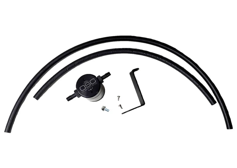 J&L 16-24 Infiniti Q50/Q60 3.0T Oil Separator 3.0 Driver Side - Black Anodized - Main Product View
