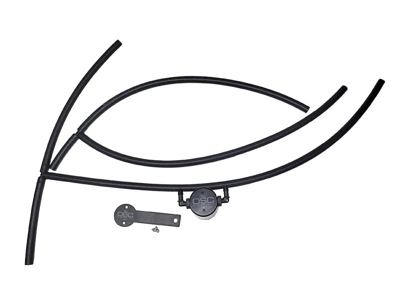 J&L 16-24 Nissan Titan 5.6L Passenger Side Oil Separator 3.0 - Black Anodized - Main Product View