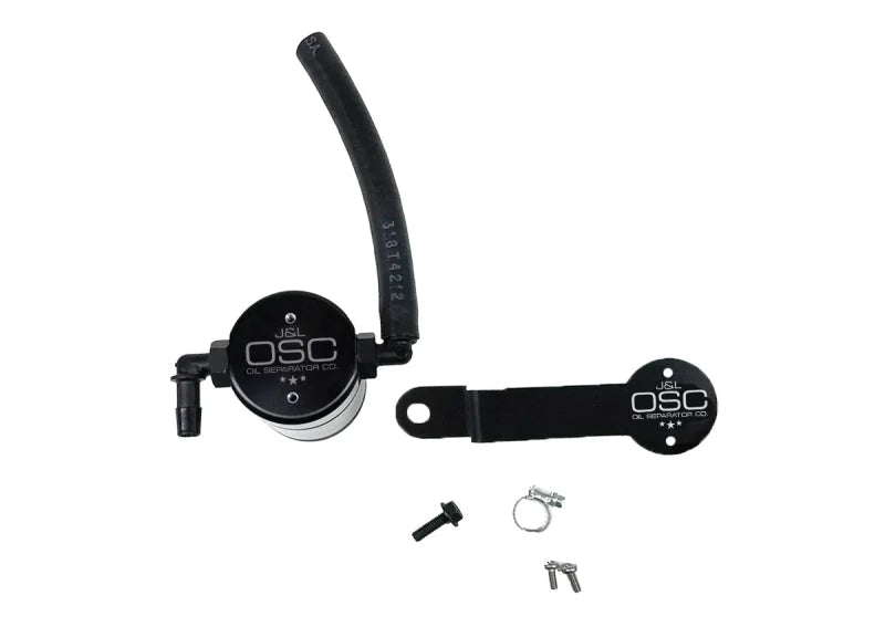 J&L 17-21 Honda Civic Type R Passenger Side Oil Separator 3.0 - Black Anodized - Main Product View