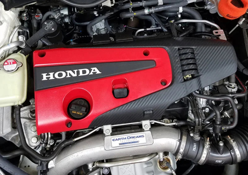 J&L 17-21 Honda Civic Type R Passenger Side Oil Separator 3.0 - Black Anodized - Side View