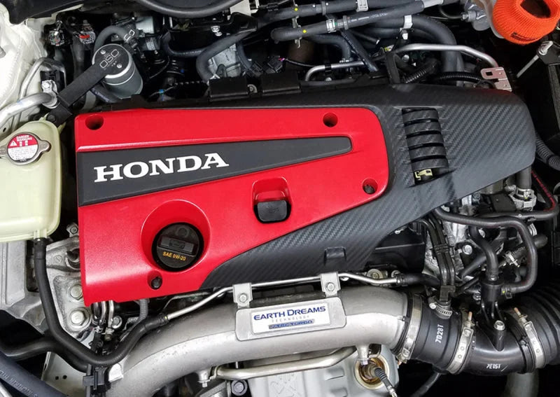 J&L 17-21 Honda Civic Type R Passenger Side Oil Separator 3.0 - Clear Anodized - Detail View