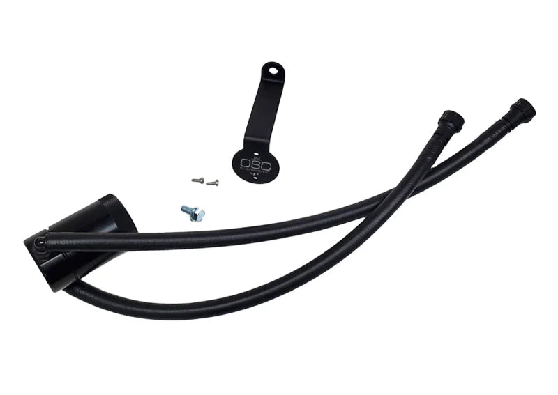 J&L 20-25 Chevy Silverado/GMC Sierra 2500/3500 6.6L Drivers Side Oil Separator 3.0 - Black Anodized - Main Product View