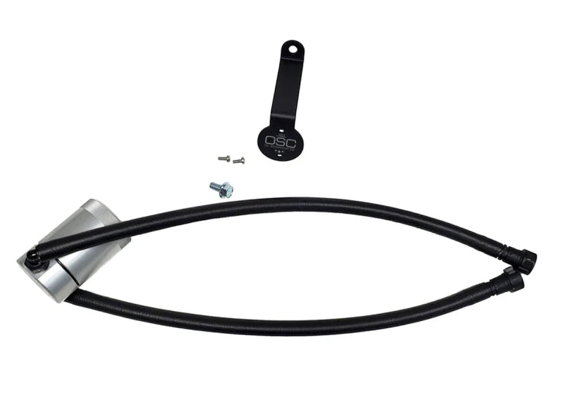 J&L 20-25 Chevy Silverado/GMC Sierra 2500/3500 6.6L Drivers Side Oil Separator 3.0 - Clear Anodized - Main Product View