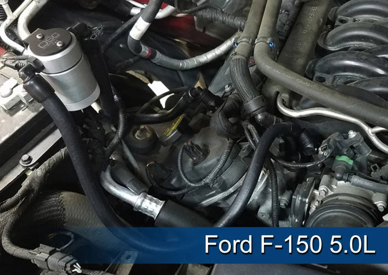J&L 2011-2025 Ford F-150 2.7L/3.5L/5.0L Passenger Side Oil Separator 3.0 - Clear Anodized - Additional View 5