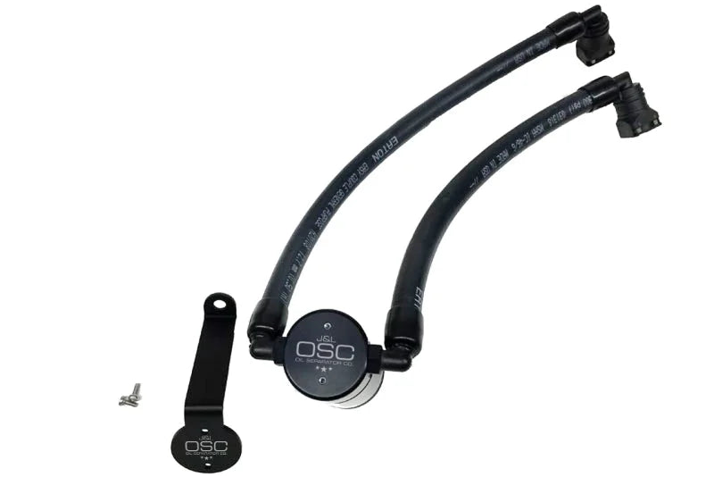 J&L 2015-2024 Ford Edge Sport/ST Passenger Side Oil Separator 3.0 - Black Anodized - Main Product View