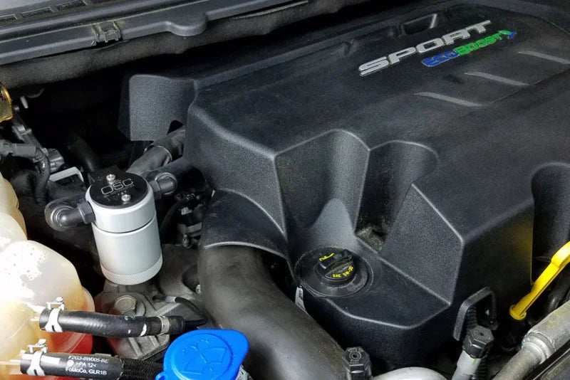 J&L 2015-2024 Ford Edge Sport/ST Passenger Side Oil Separator 3.0 - Clear Anodized - Main Product View