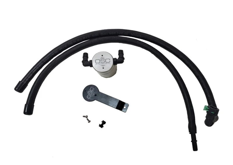 J&L 2020-2024 Ford Explorer 2.3L EcoBoost Driver Side Oil Separator 3.0 - Clear Anodized - Main Product View