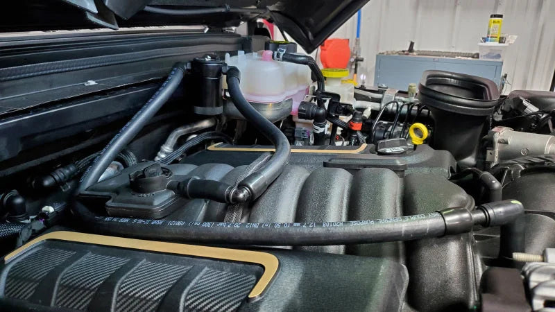 J&L 2021-2024 Jeep Wrangler 392 Oil Separator 3.0 Passenger Side - Black Anodized - Side View