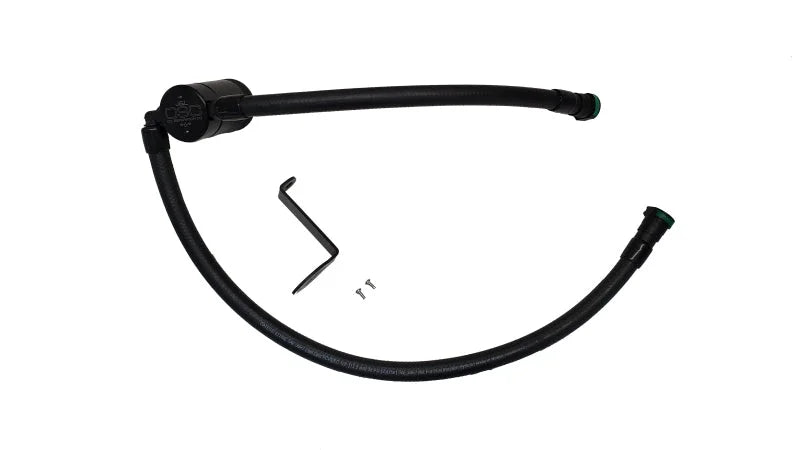 J&L 23-25 Ford F-250/F-350 6.8L;7.3L Oil Separator 3.0 Passenger Side - Black Anodized - Main Product View
