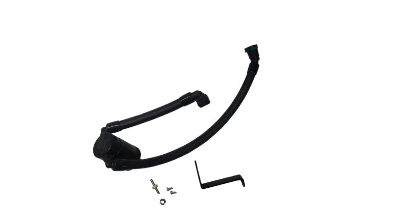 J&L 24-25 Ford Mustang GT w/ Whipple Supercharger Oil Separator 3.0 PCV Side - Black Anodized - Main Product View