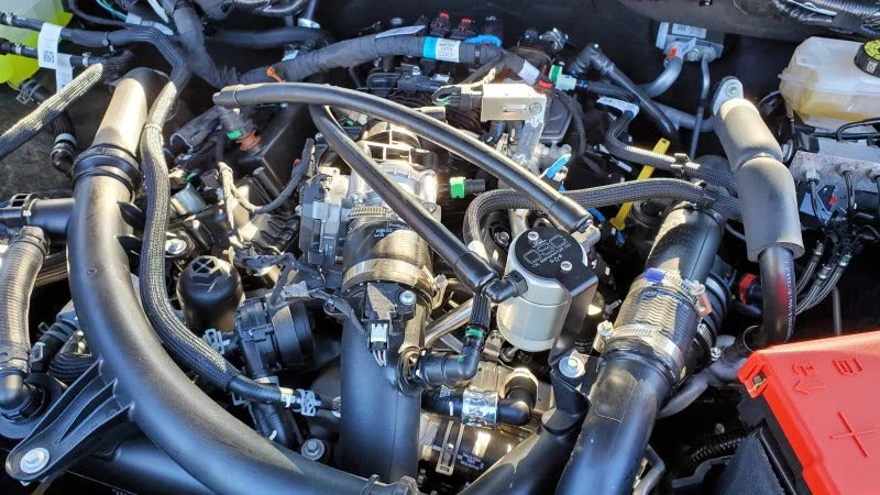J&L 24-25 Ford Ranger 2.7L EcoBoost PCV Side Clear Anodized - Detail View