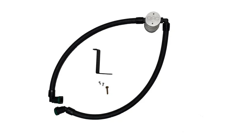 J&L 24-26 Ford Mustang EcoBoost Driver Side Oil Separator 3.0 - Clear Anodized - Main Product View