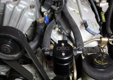 Load image into Gallery viewer, J&amp;L 99-04 Ford Mustang SVT Cobra Driver Side Oil Separator 3.0 - Black Anodized - Side View