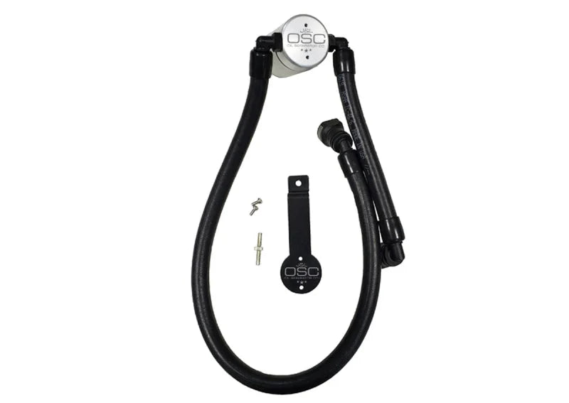 J&L Oil Separator 3.0 Passenger Side 2011-14 Mustang GT/12-13 Boss 302 Remote Mount - Clear Anodized - Main Product View