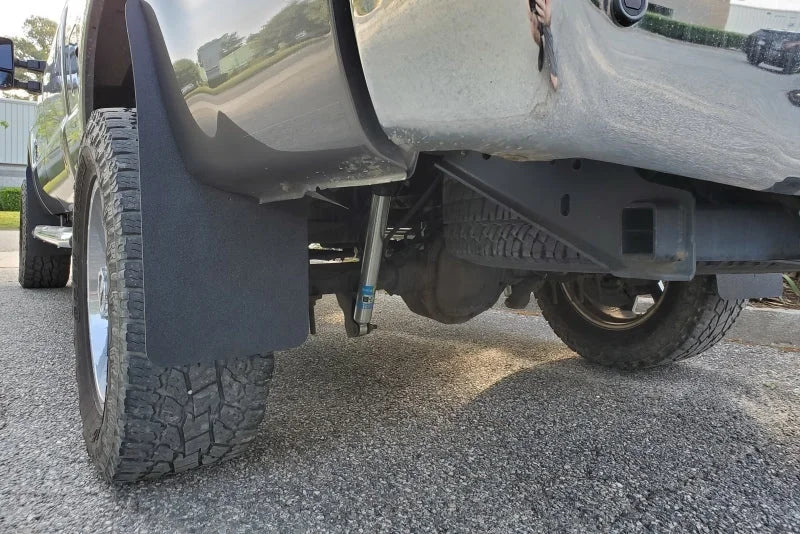 JLT 11-16 Ford F-250 Super Duty Front & Rear X-Large Splash Guards - Installation View