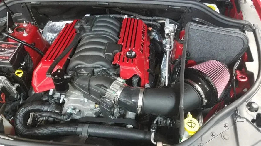 JLT 12-20 Jeep Grand Cherokee SRT8 6.4L Black Textured CAI Kit w/Dry Filter (12-19 CARB Exempt) - Side View