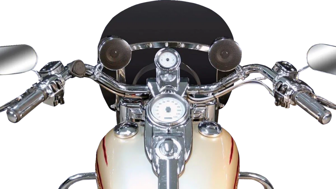J&M Self-Amplified Speaker Kit - Handlebar Mount - Bluetooth MHAS-BLU3 - Back View